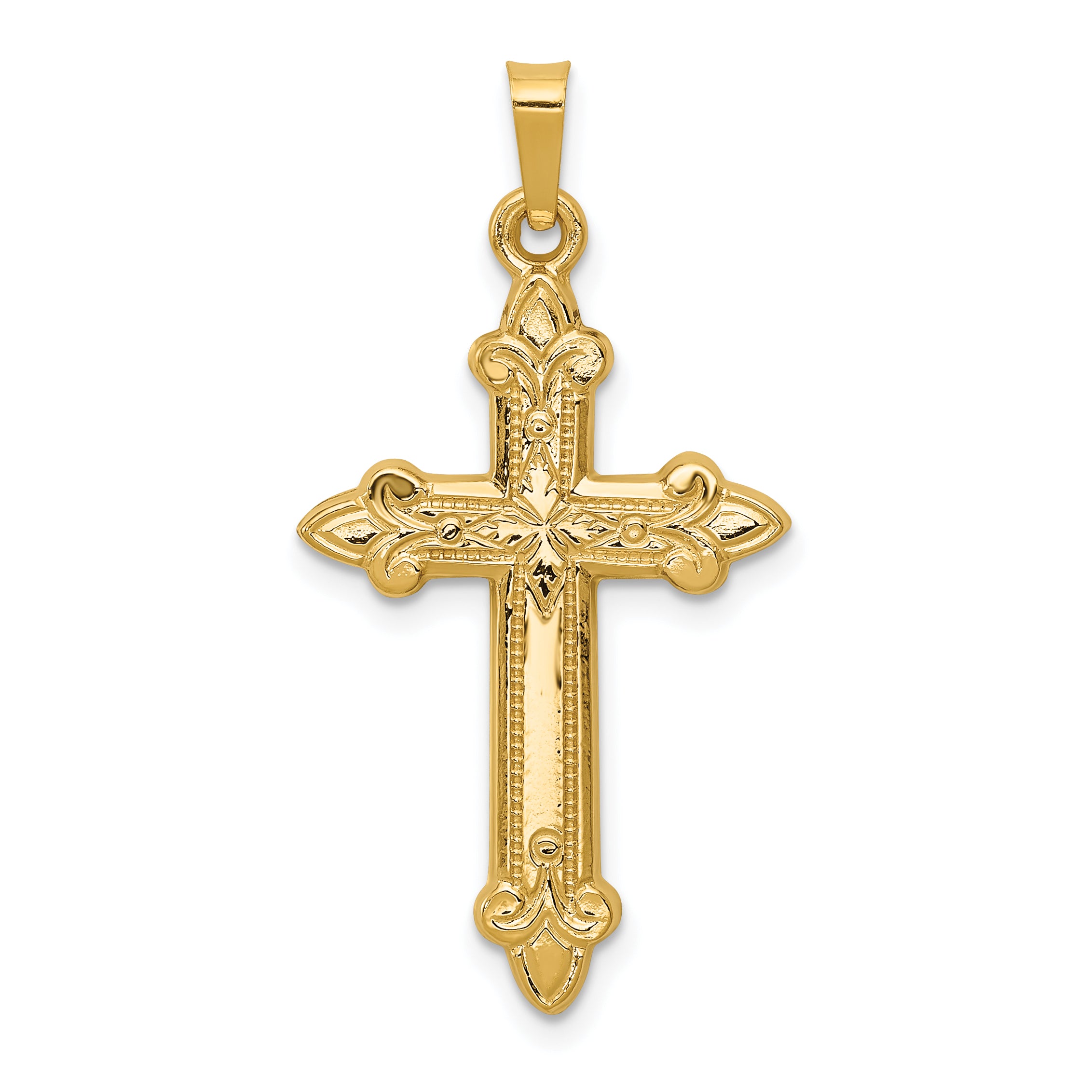 14k Fleur De Lis Cross Pendant Main image