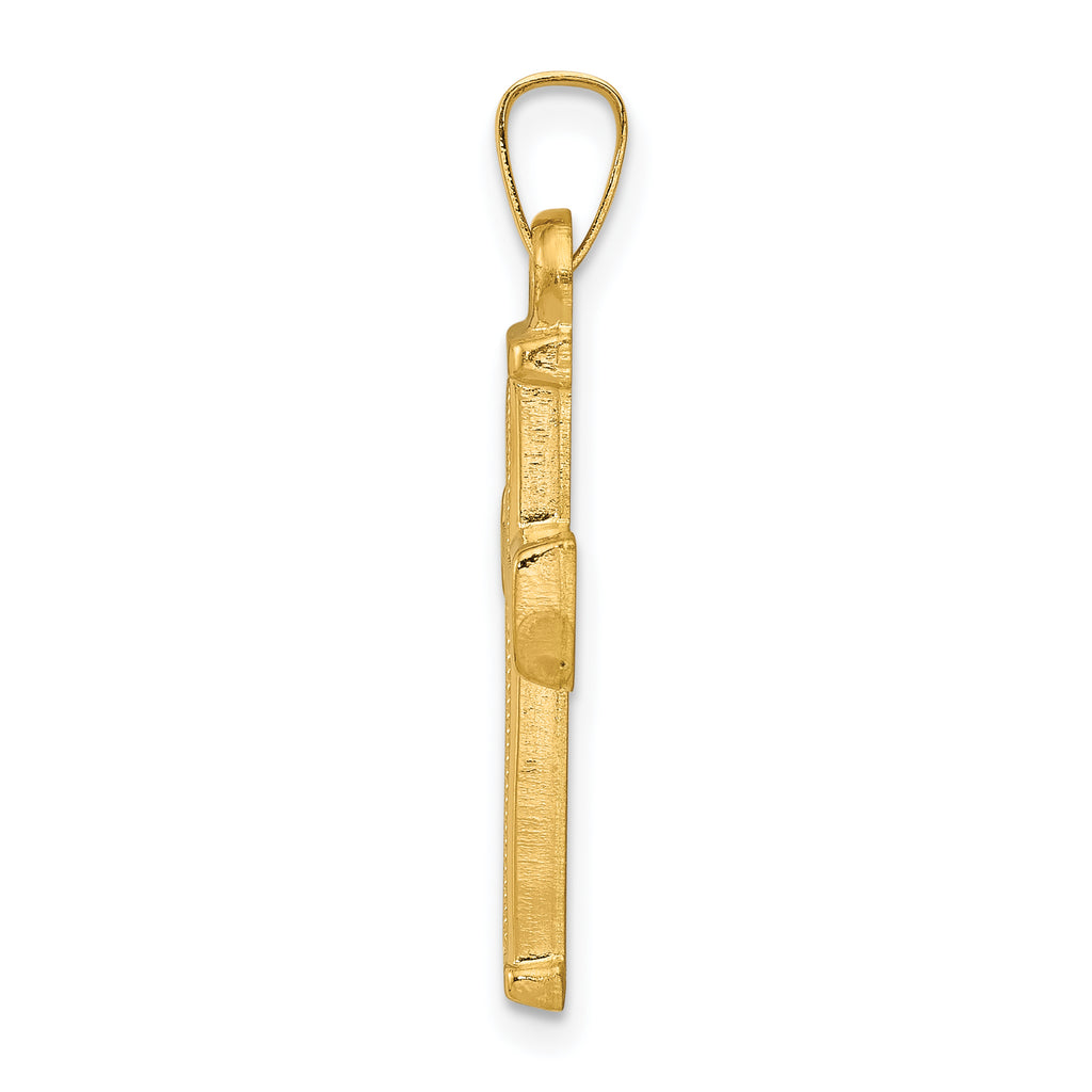 14K Hollow Latin Cross Pendant