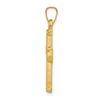 14K Hollow Latin Cross Pendant