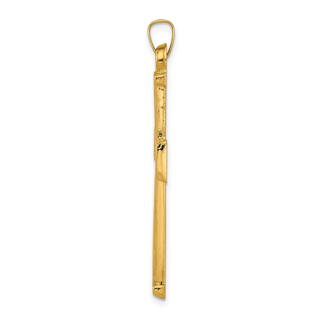 14K Hollow Latin Cross Pendant