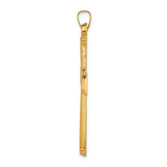 14K Hollow Latin Cross Pendant