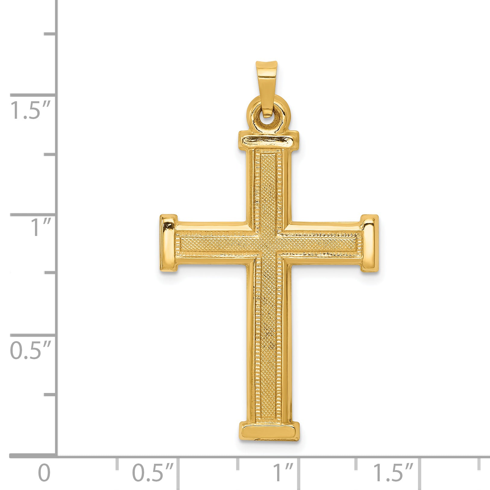 14K Hollow Latin Cross Pendant