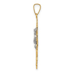 14K Two-tone Cara Vaca Crucifix Pendant