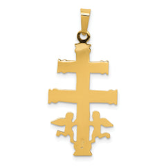 14K Two-tone Cara Vaca Crucifix Pendant