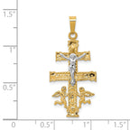 14K Two-tone Cara Vaca Crucifix Pendant