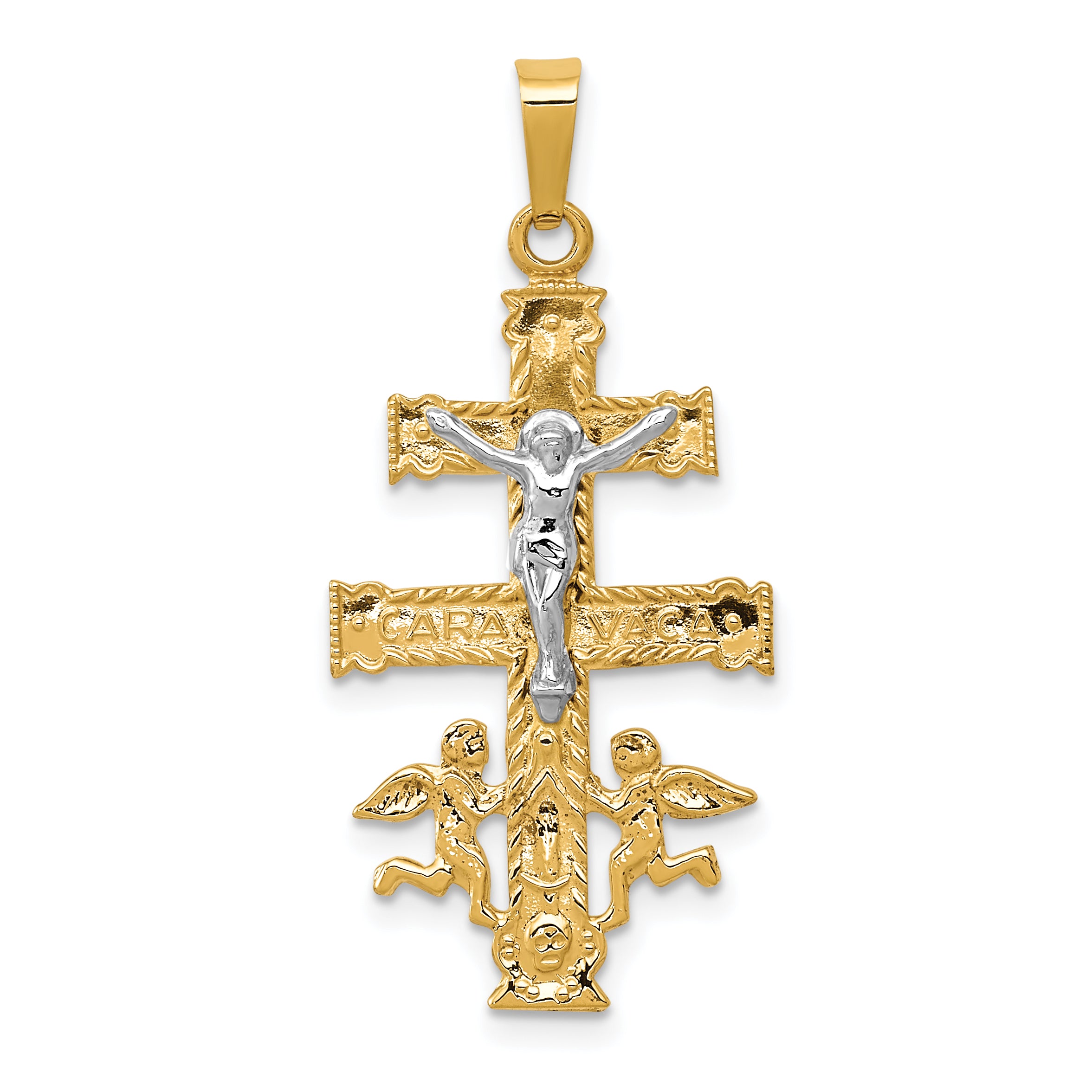 14k Two-tone Cara Vaca Crucifix Pendant Main image