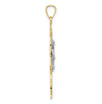 14K Two-tone Cara Vaca Crucifix Pendant