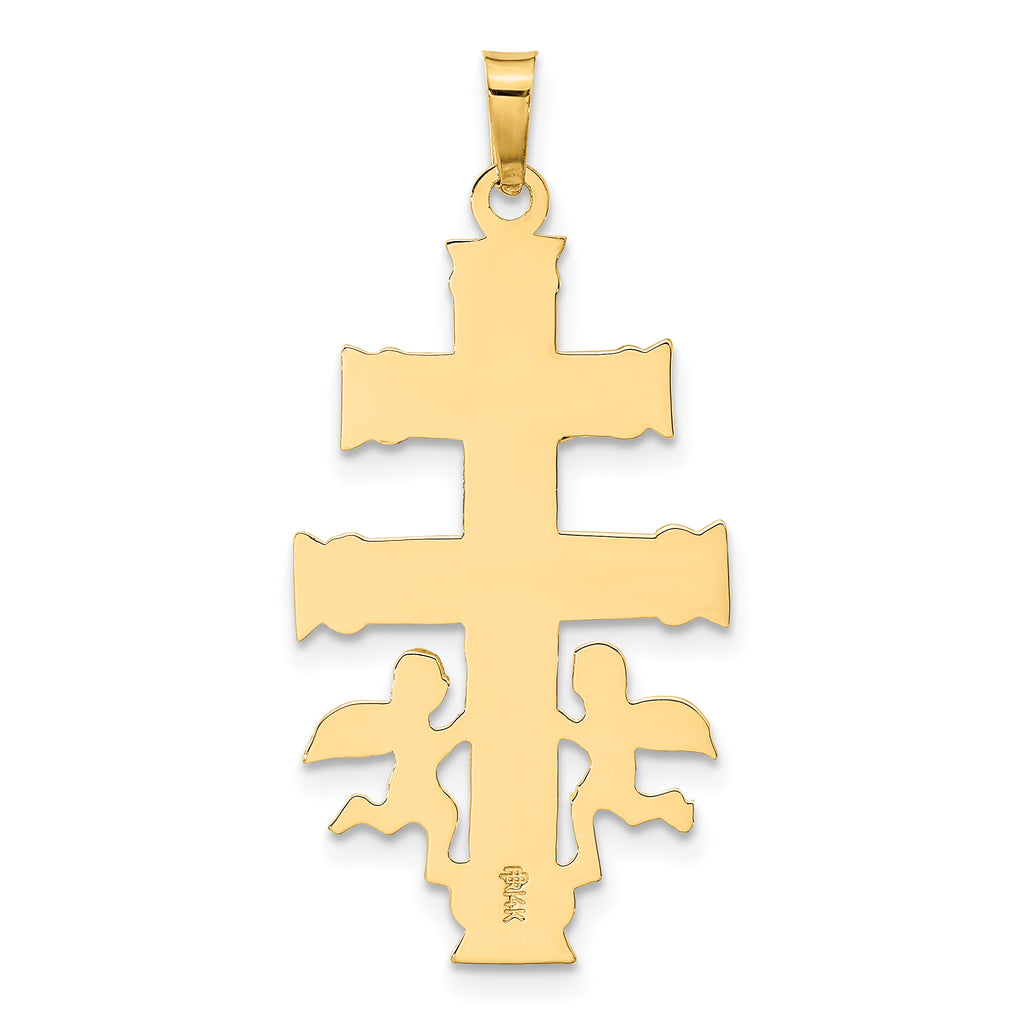 14K Two-tone Cara Vaca Crucifix Pendant