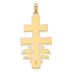 14K Two-tone Cara Vaca Crucifix Pendant