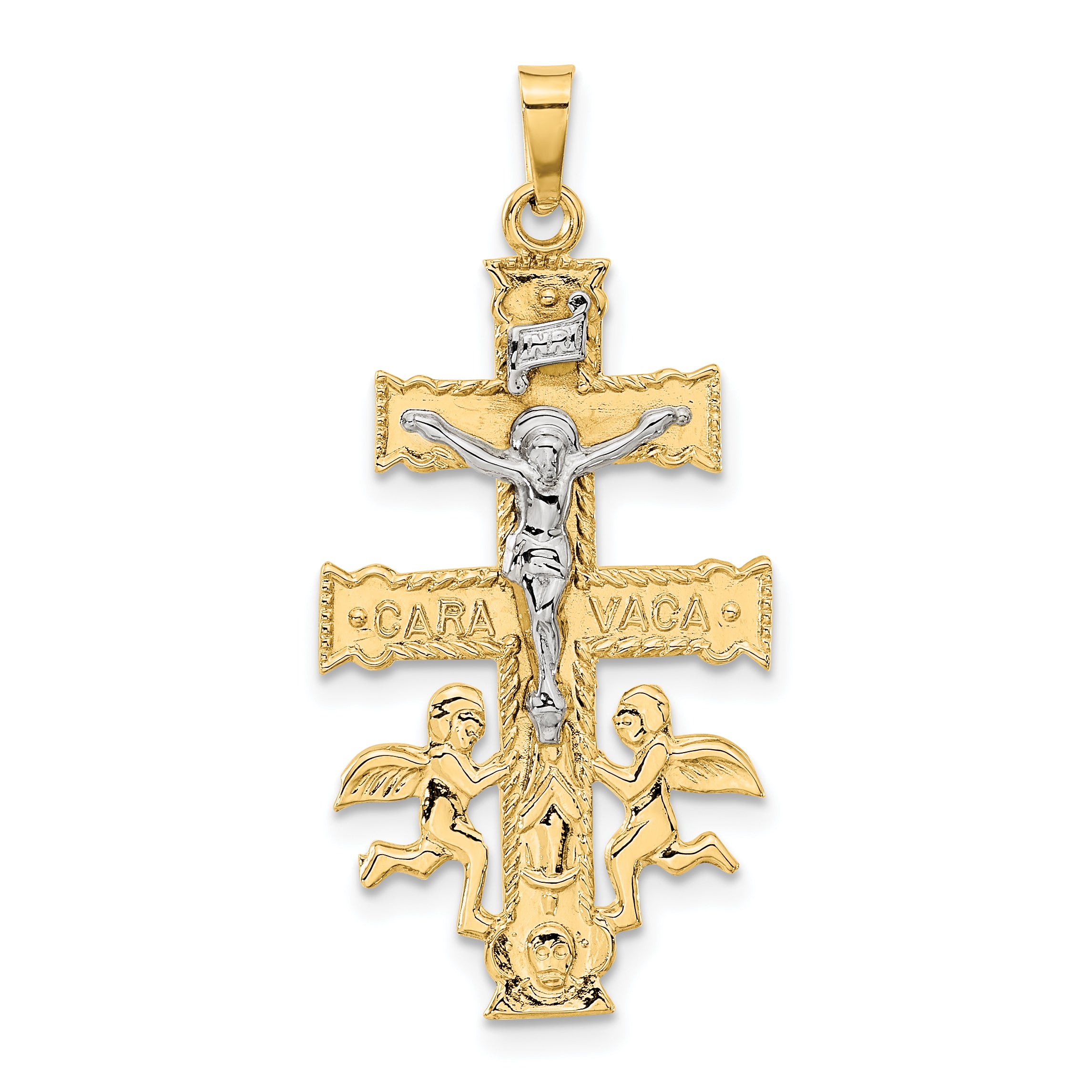 14k Two-tone Cara Vaca Crucifix Pendant Main image
