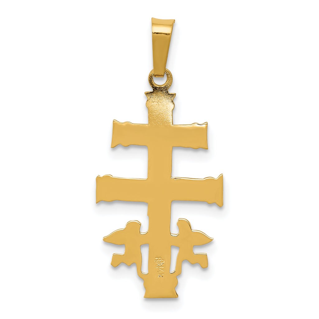 14K Two-tone Cara Vaca Crucifix Pendant