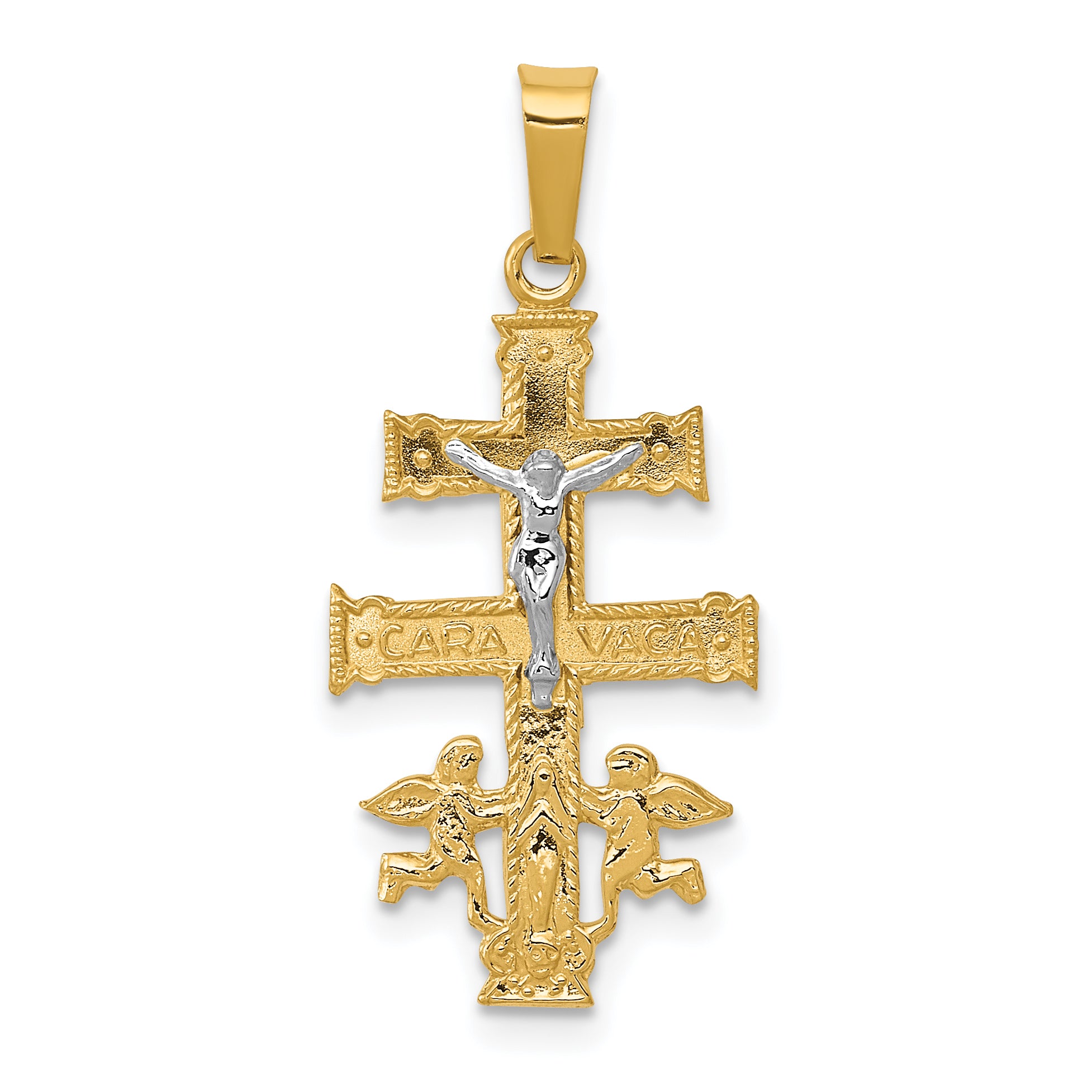 14k Two-tone Cara Vaca Crucifix Pendant Main image