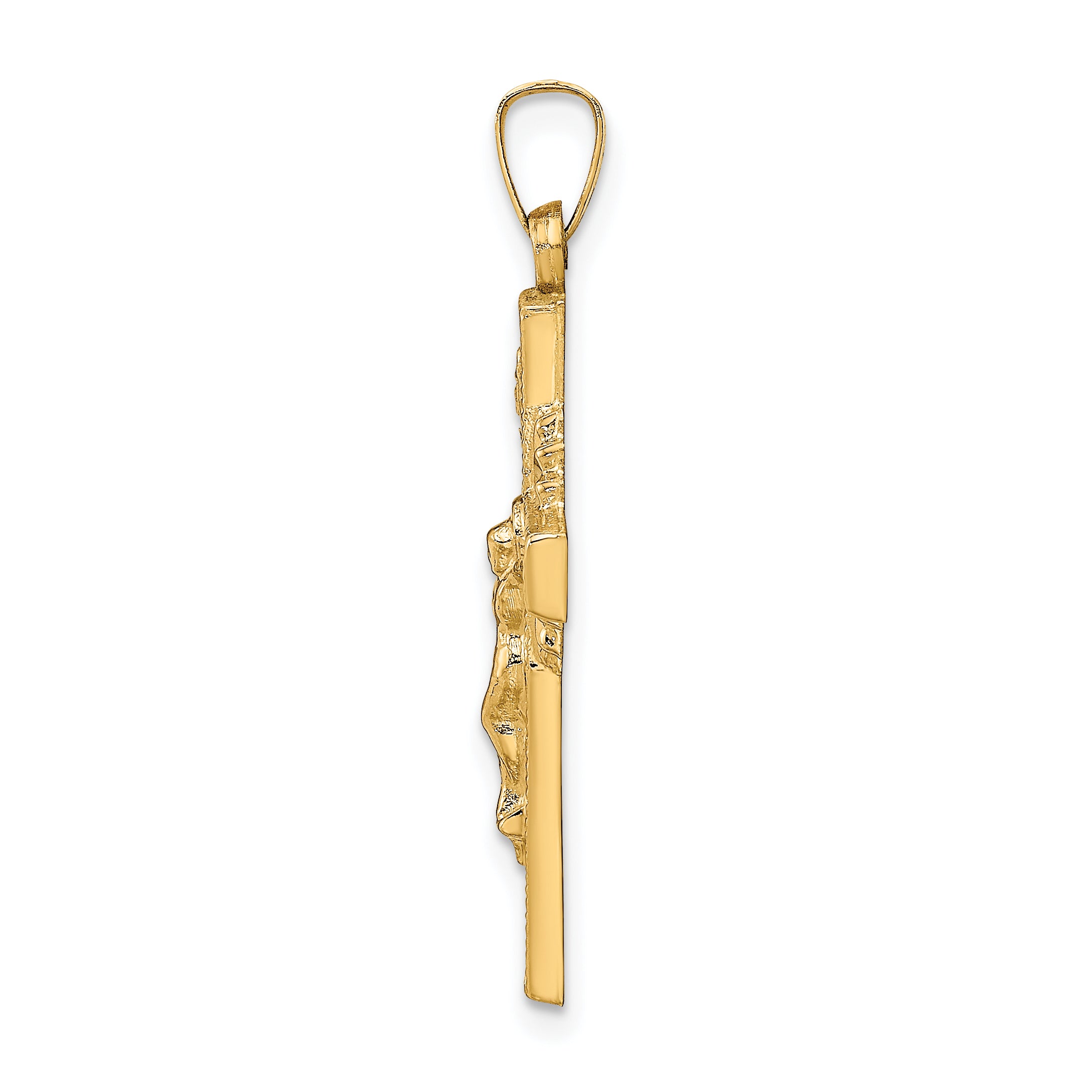 14K INRI Hollow Crucifix Pendant Secondary image