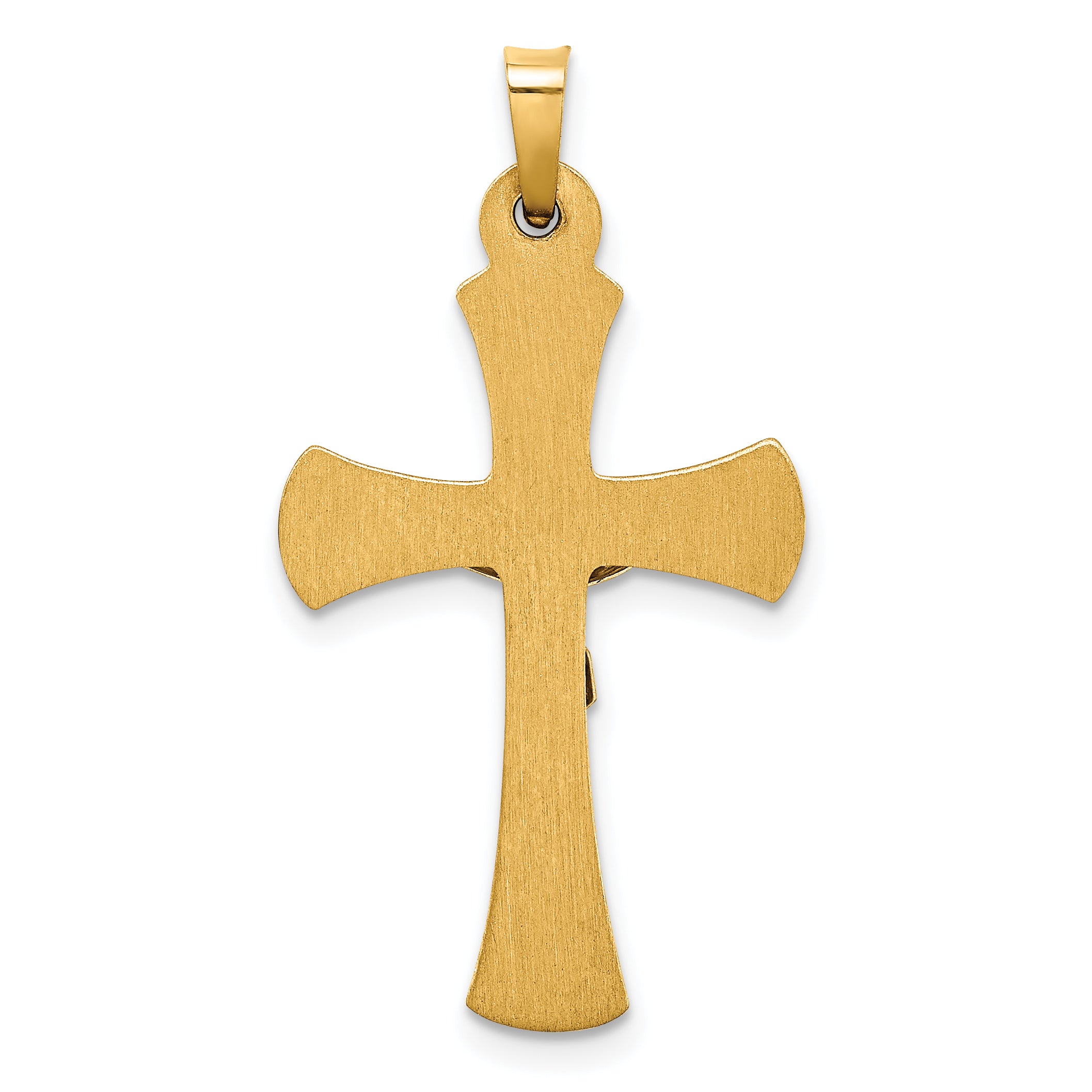 14K Two-tone INRI Hollow Crucifix Pendant