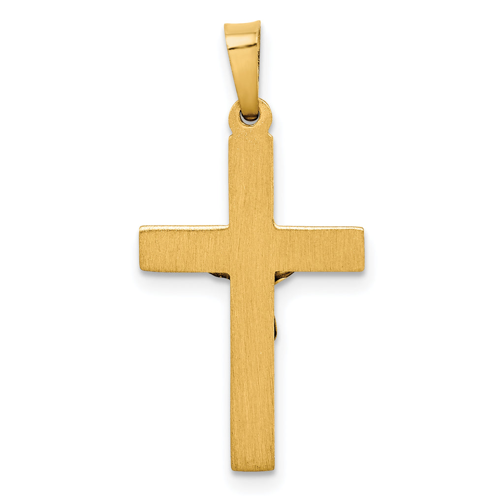 14K Two-tone INRI Crucifix Pendant