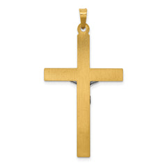 14K Two-tone INRI Hollow Crucifix Pendant