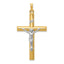 14k Two-tone INRI Hollow Crucifix Pendant