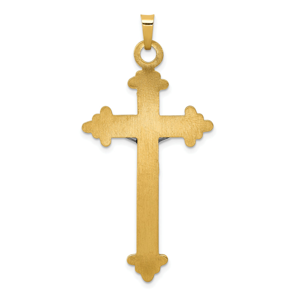 14K Two-tone INRI Hollow Crucifix Pendant