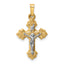 14k Two-tone INRI Hollow Crucifix Pendant