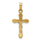 14K Two-tone INRI Hollow Crucifix Pendant