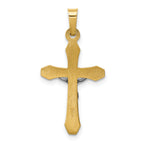 14K Two-tone INRI Hollow Crucifix Pendant