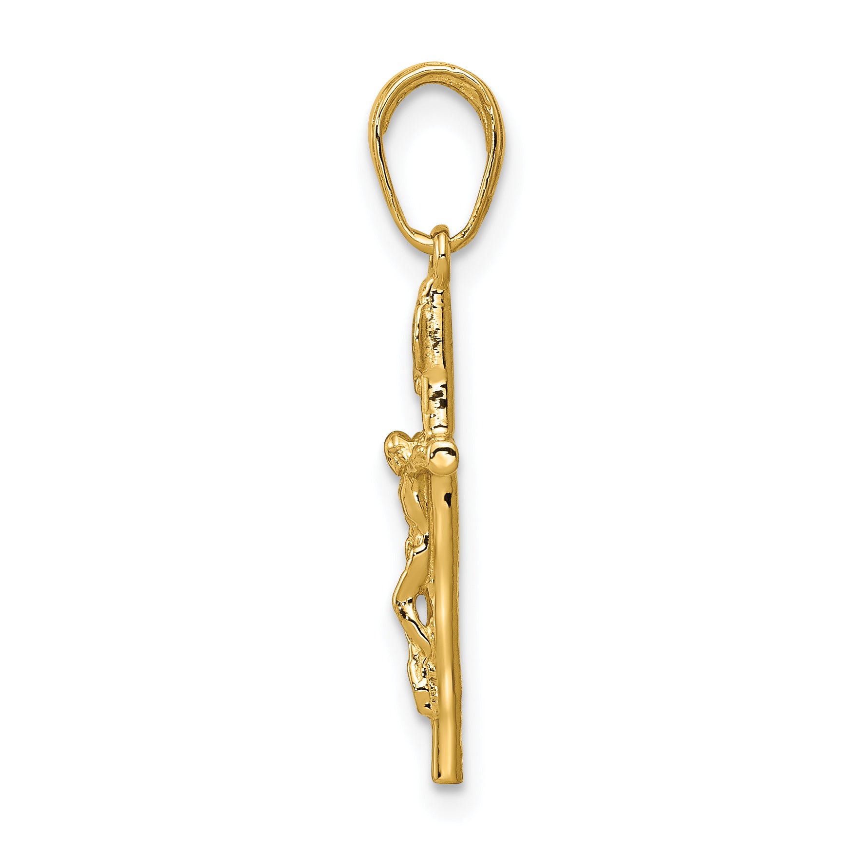 14K INRI Hollow Crucifix Pendant Secondary image