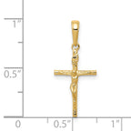 14K INRI Hollow Crucifix Pendant