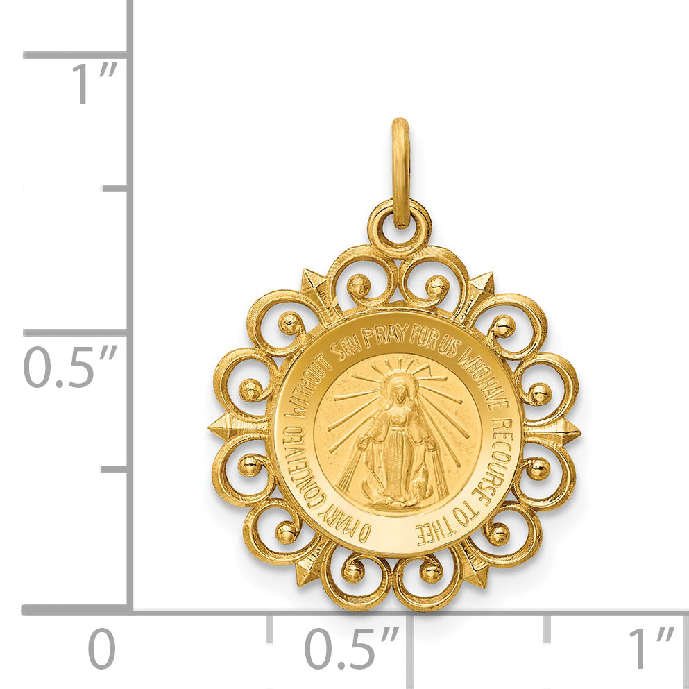14K Miraculous Medal Charm