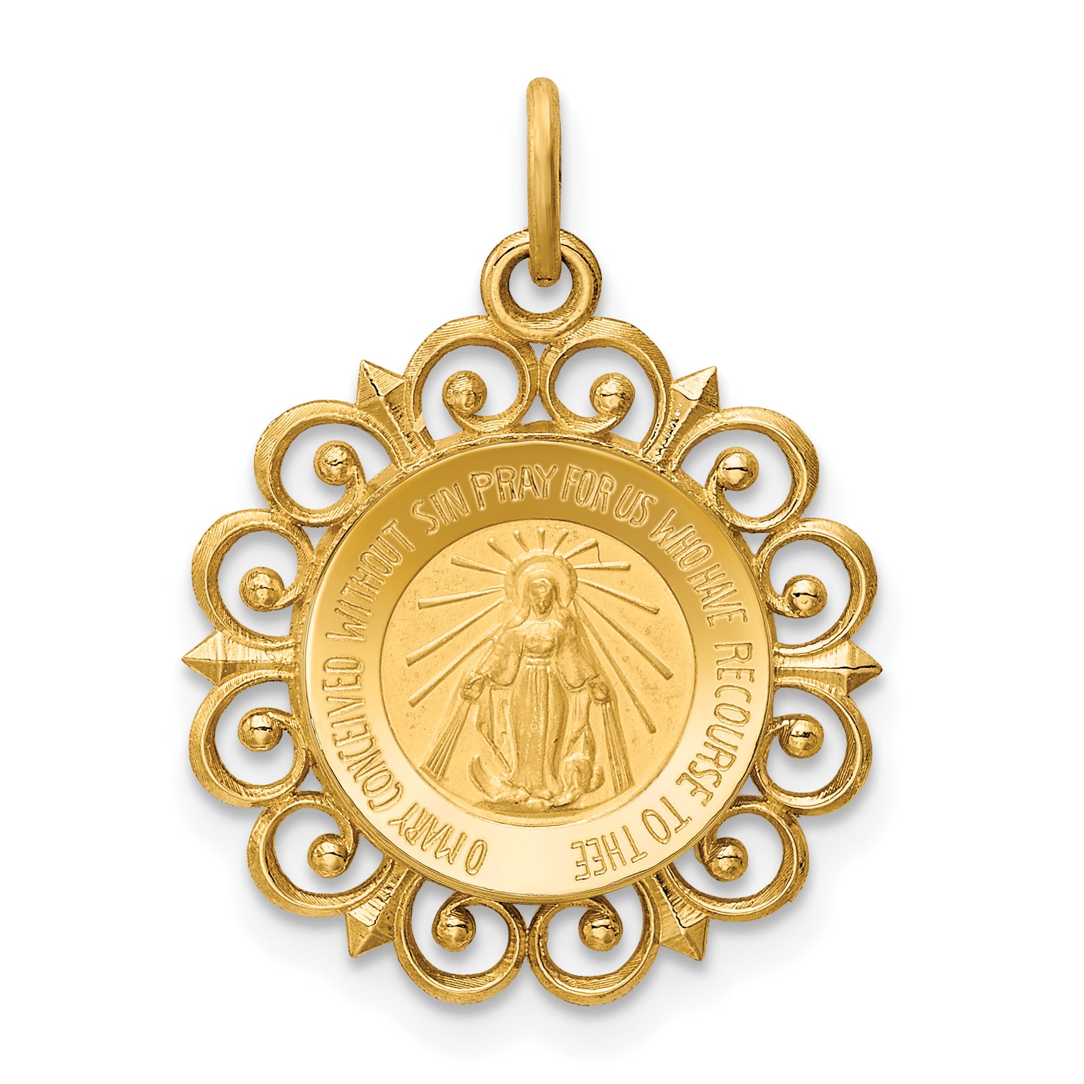14k Miraculous Medal Charm Main image