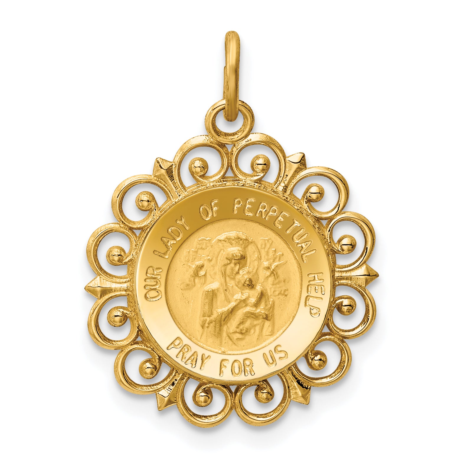 14k Our Lady of Perpetual Help Medal Charm