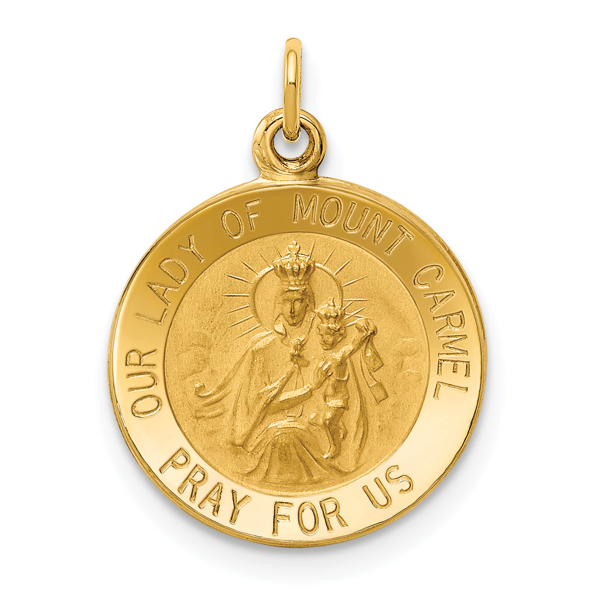 14k Our Lady of Mount Carmel Medal Charm