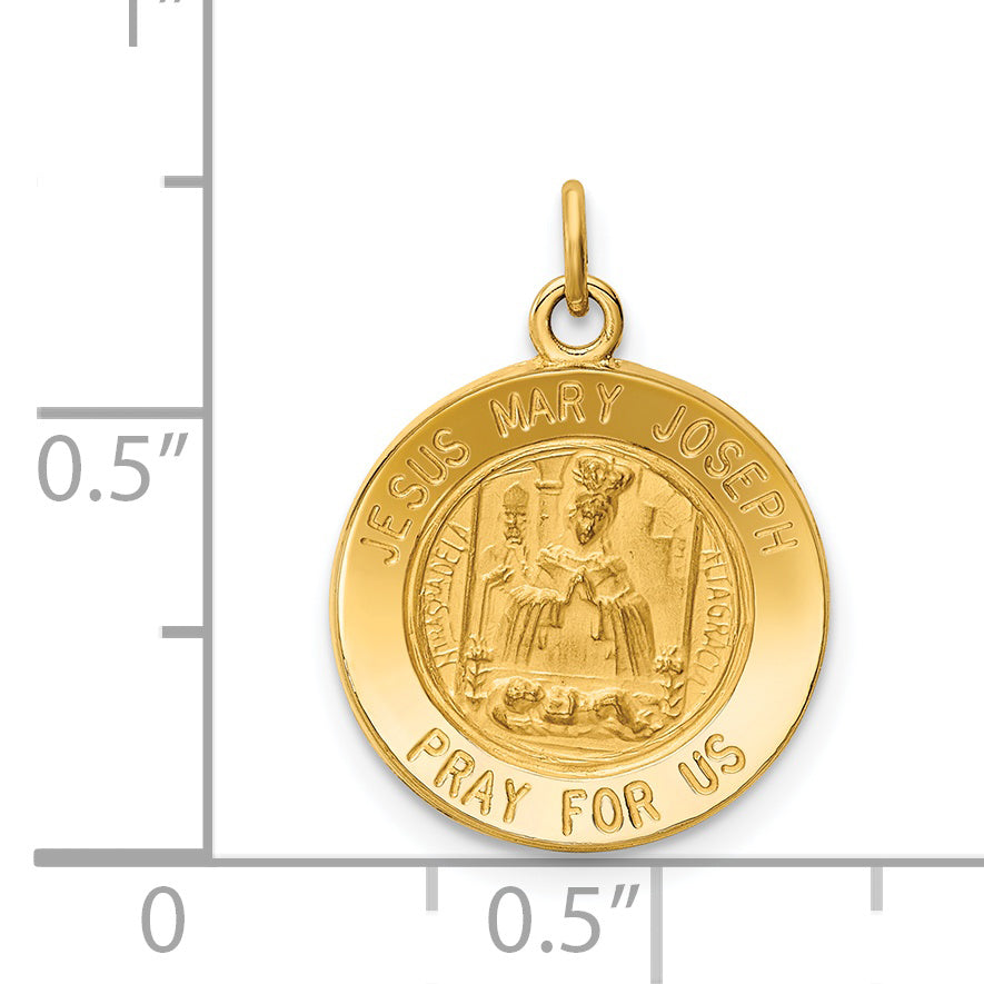 14K Jesus, Mary, Joseph Medal Charm