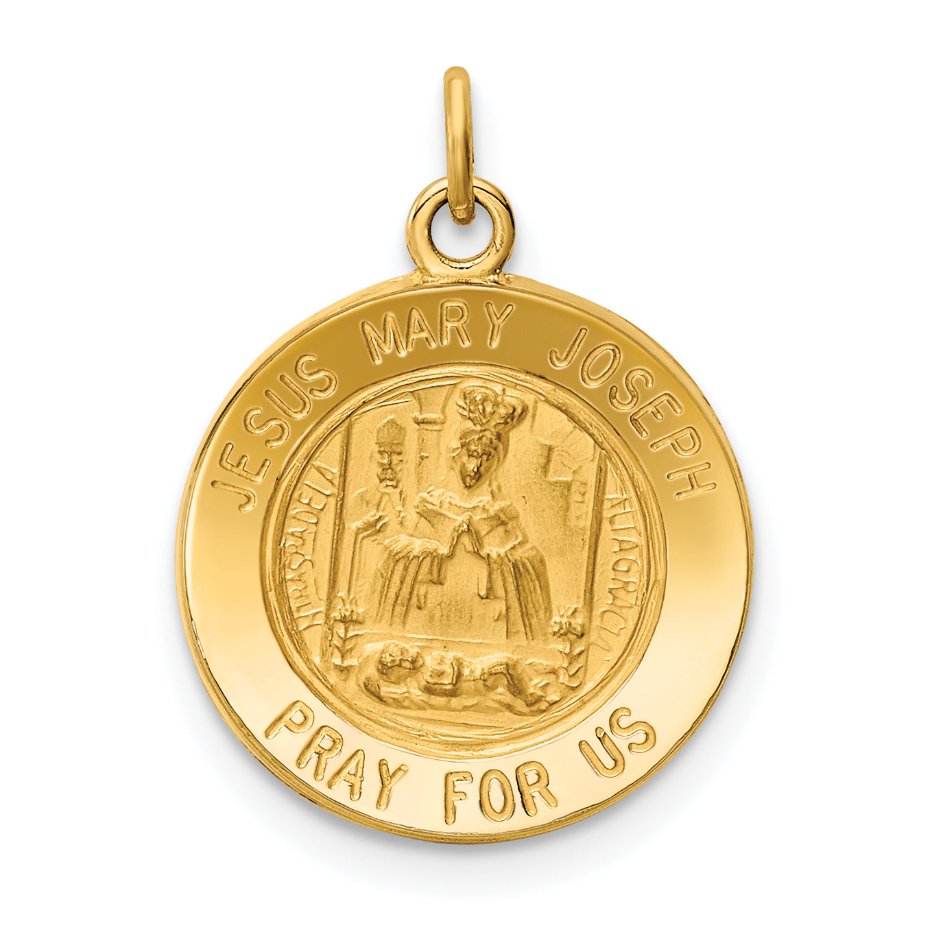 14k Jesus, Mary, Joseph Medal Charm