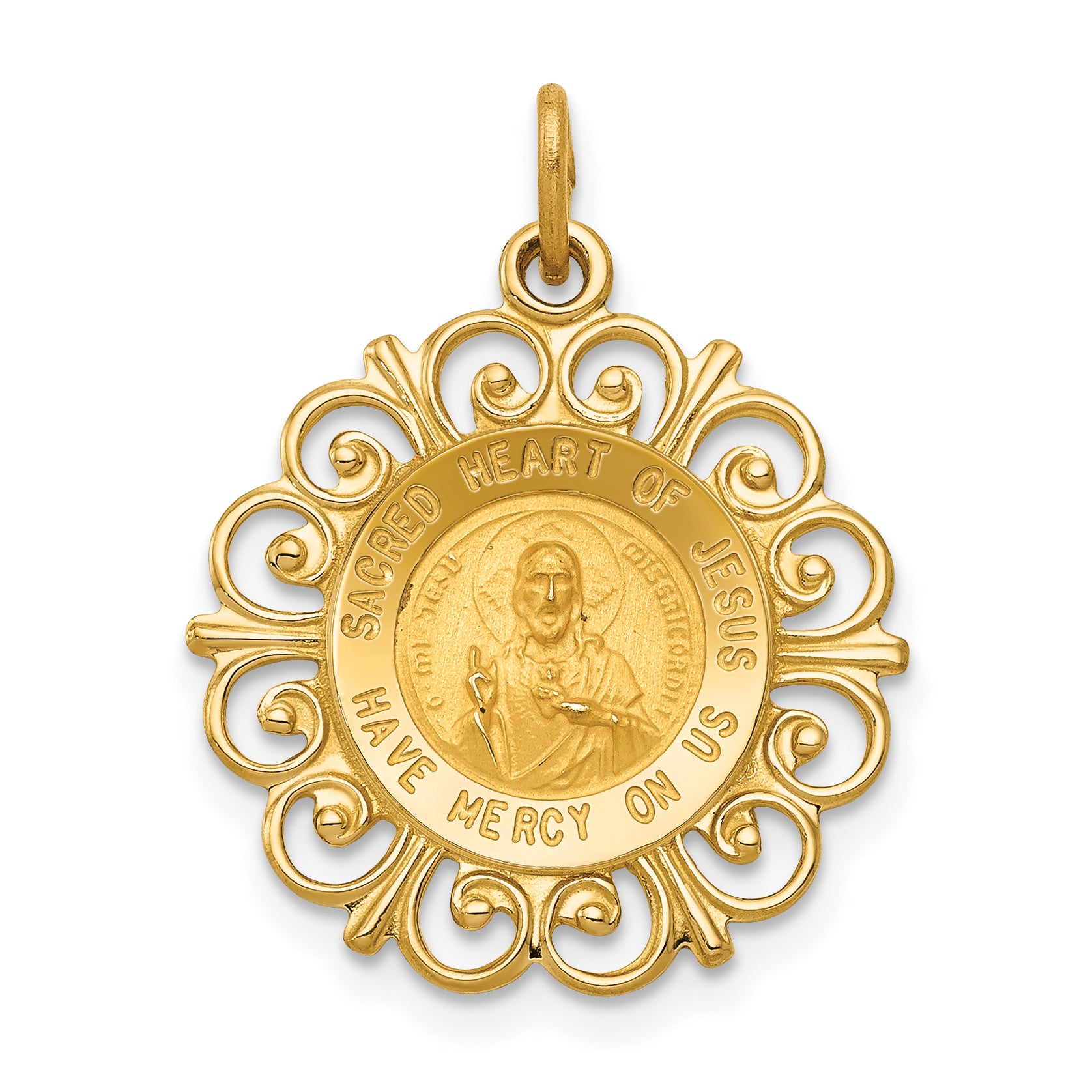 14k Sacred Heart of Jesus Medal Charm Main image