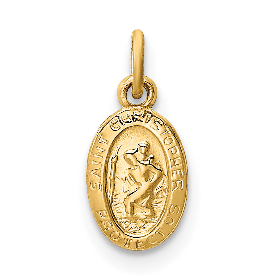 14k Saint Christopher Medal Charm