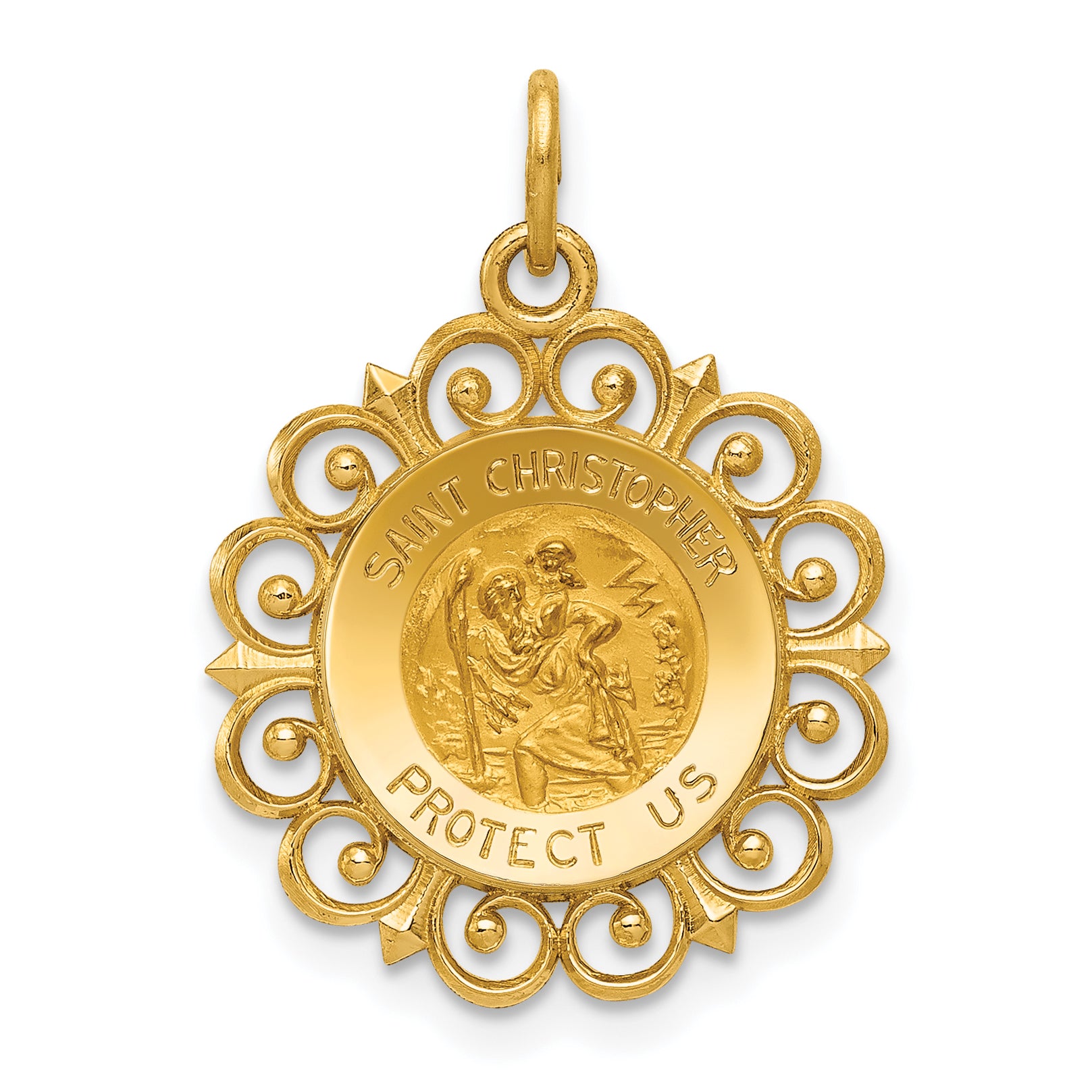 14k Saint Christopher Medal Charm