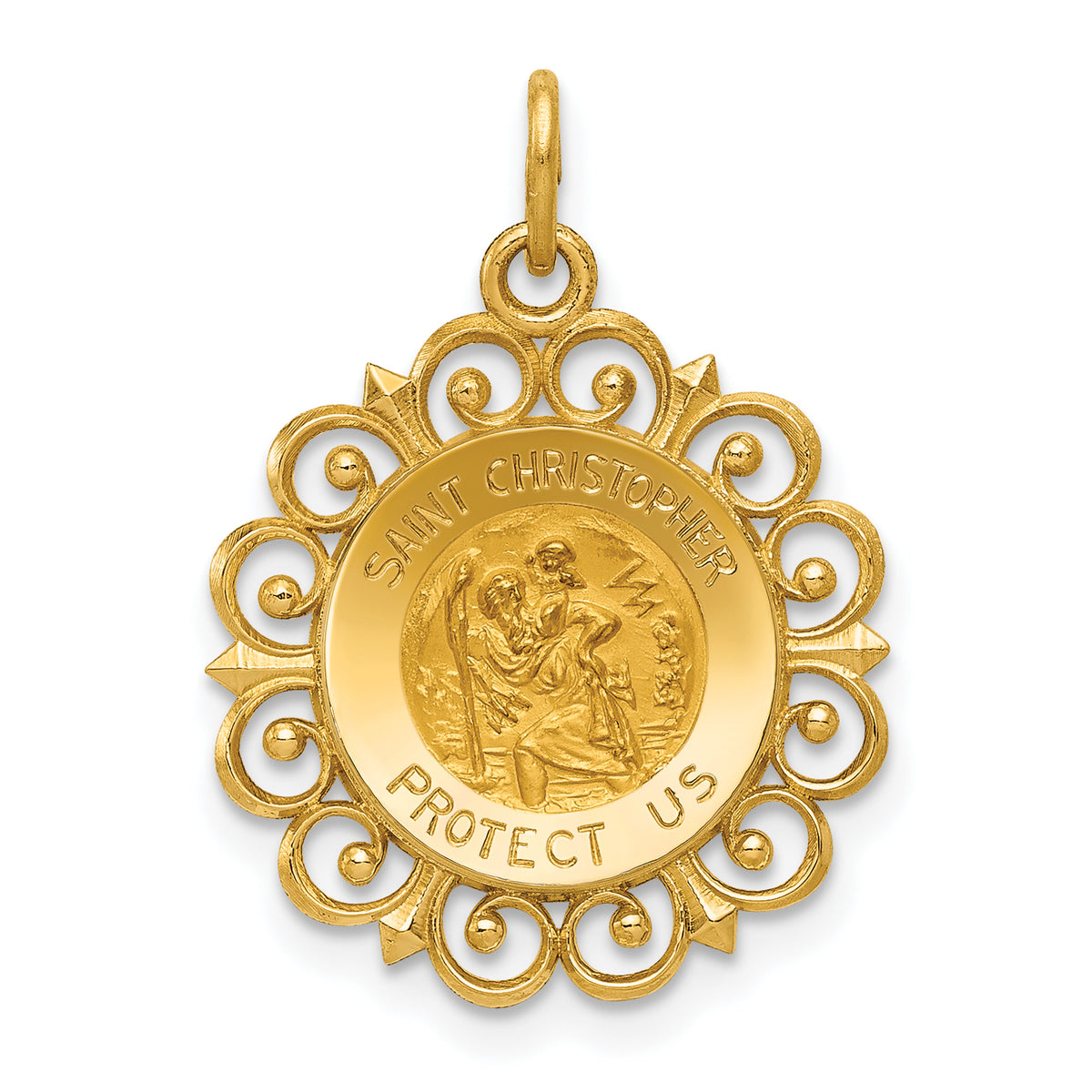 14k Saint Christopher Medal Charm