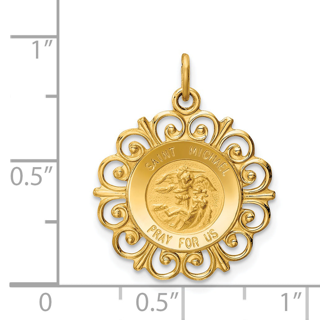 14K Saint Michael Medal Charm