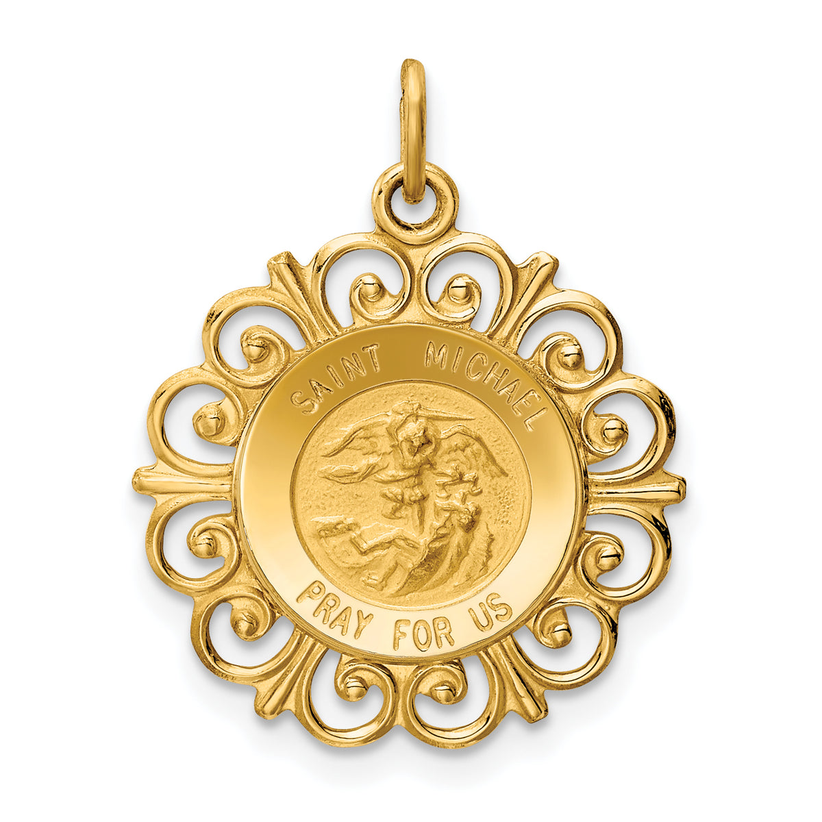 14k Saint Michael Medal Charm