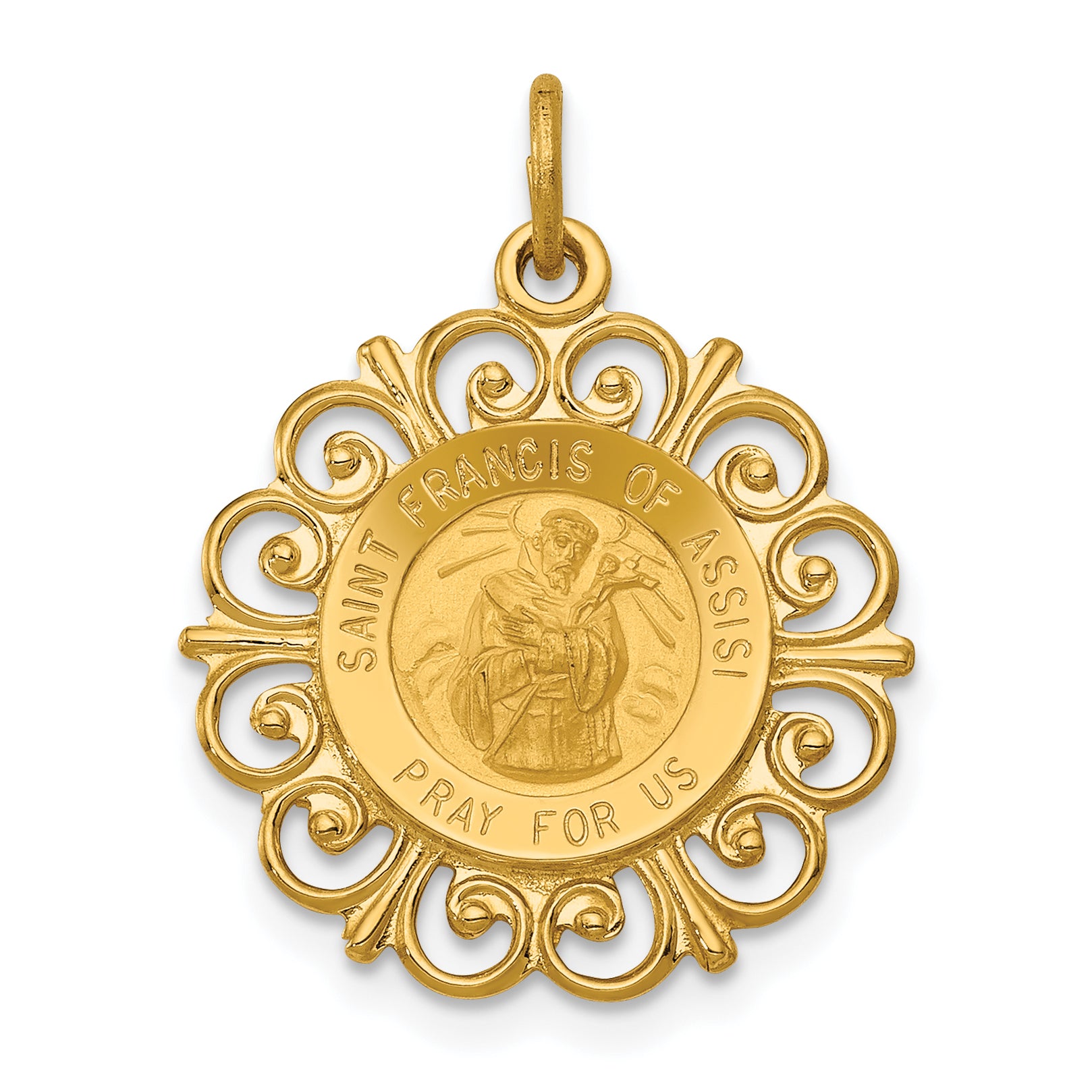 14k Saint Francis of Assisi Medal Pendant Main image