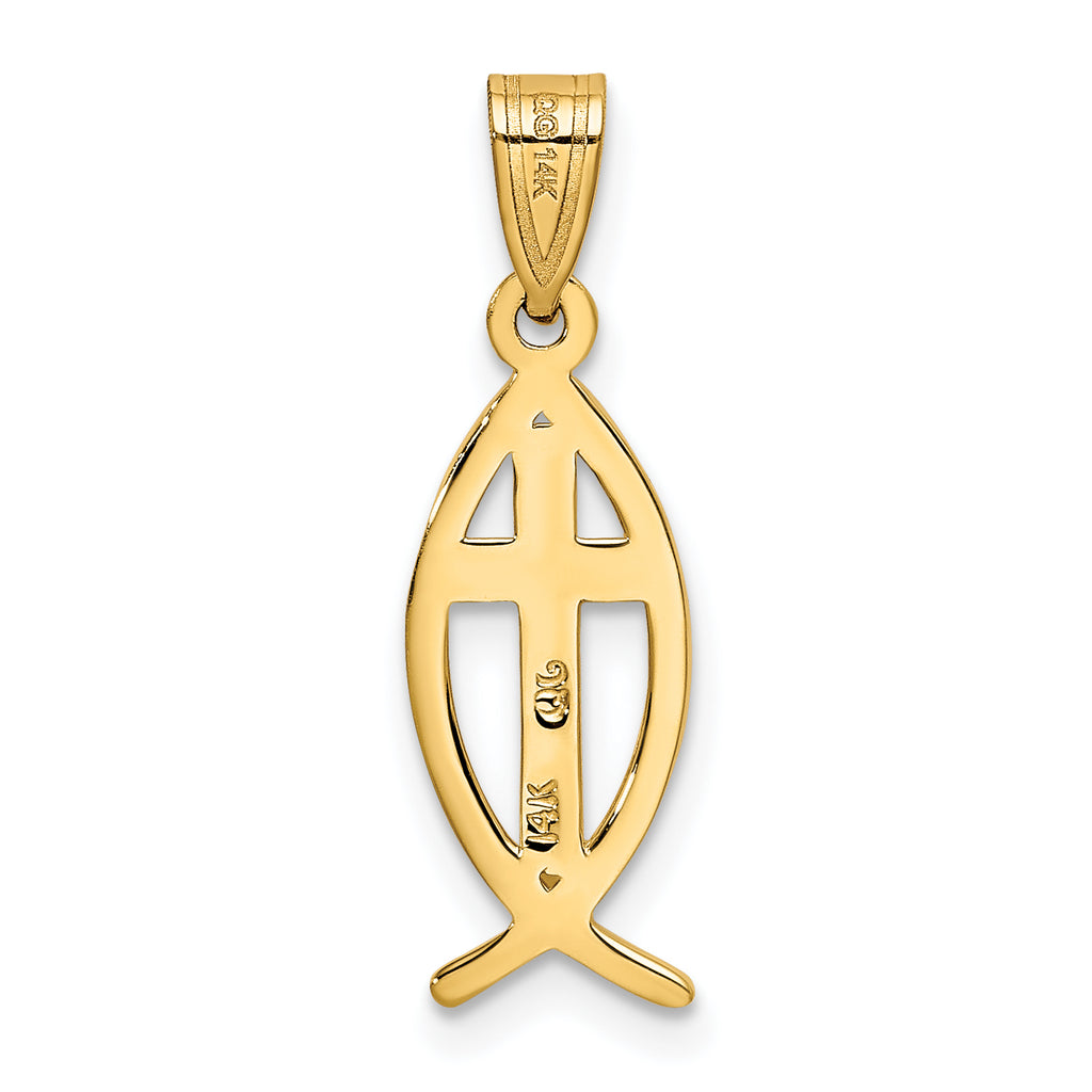 14K Ichthus Fish Pendant