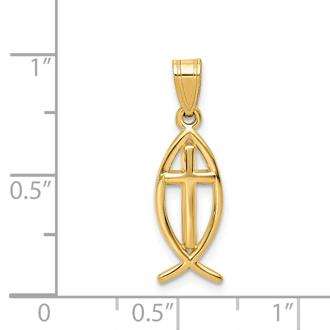 14K Ichthus Fish Pendant