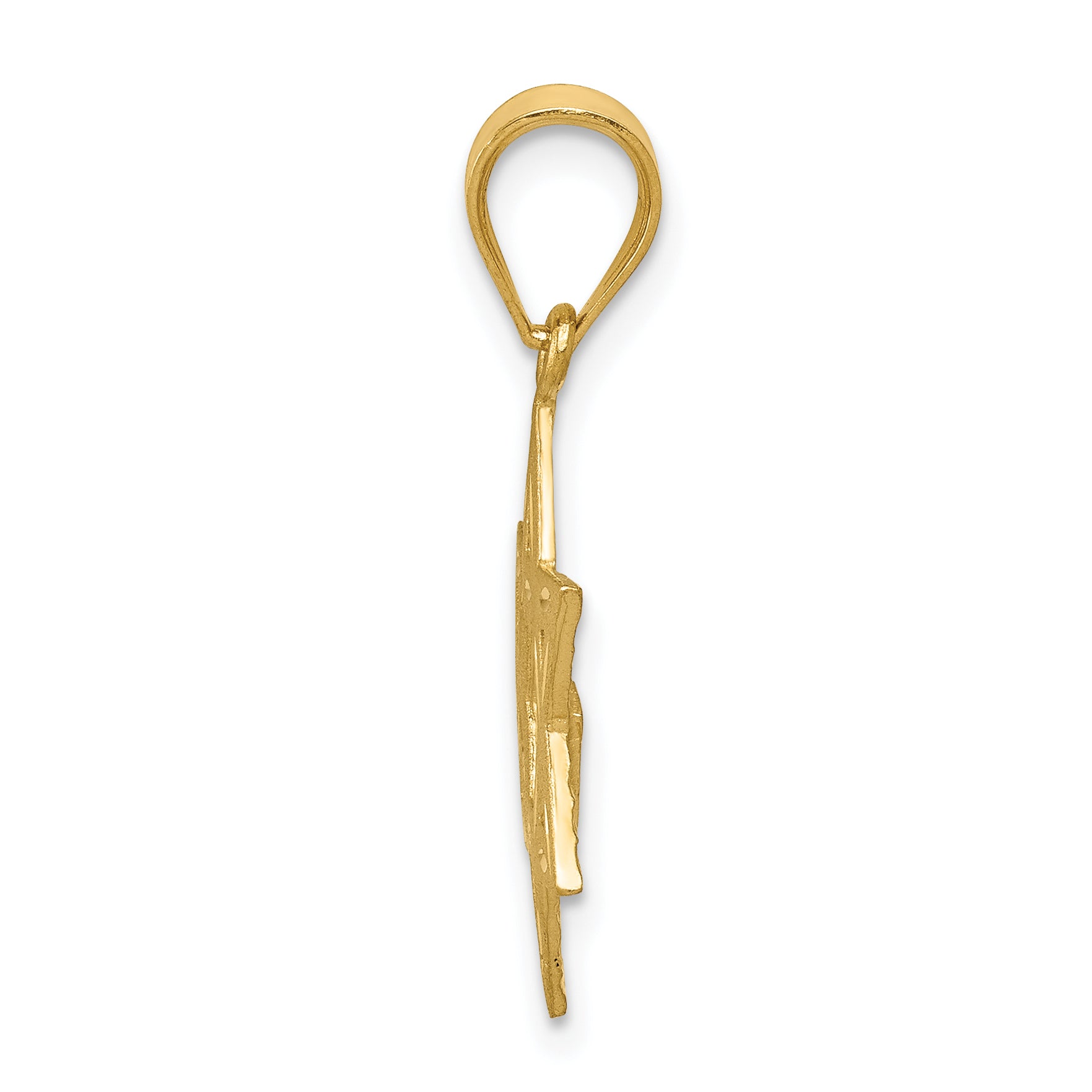 14K Solid Satin Star of David Charm Secondary image