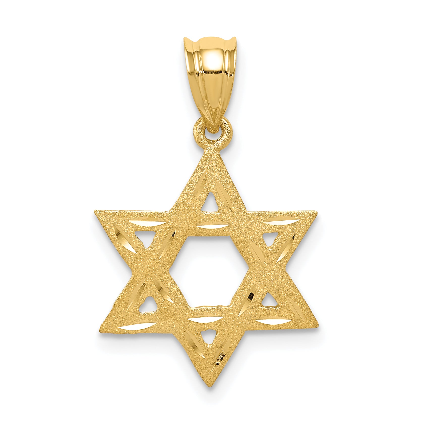14k Solid Satin Star of David Charm Main image