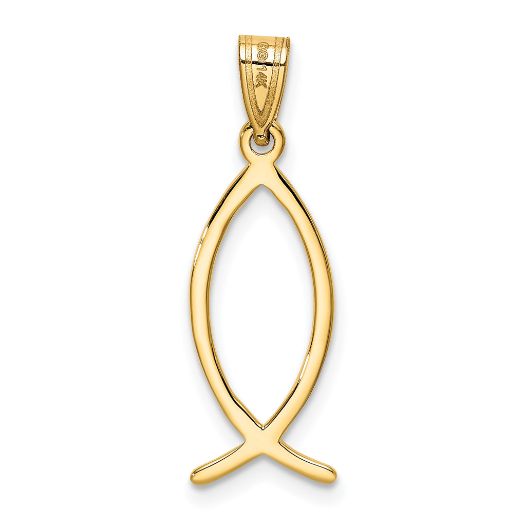 14K Ichthus Fish Charm