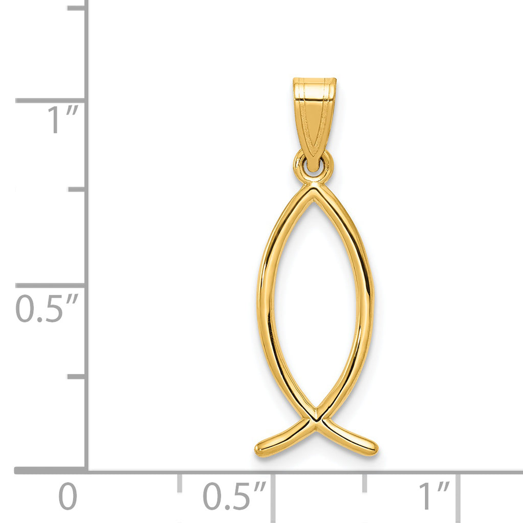 14K Ichthus Fish Charm