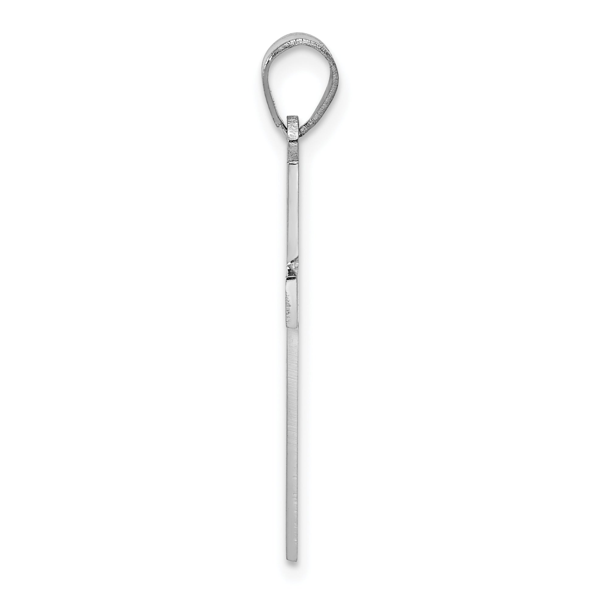 14K White Floral Cross Pendant Secondary image