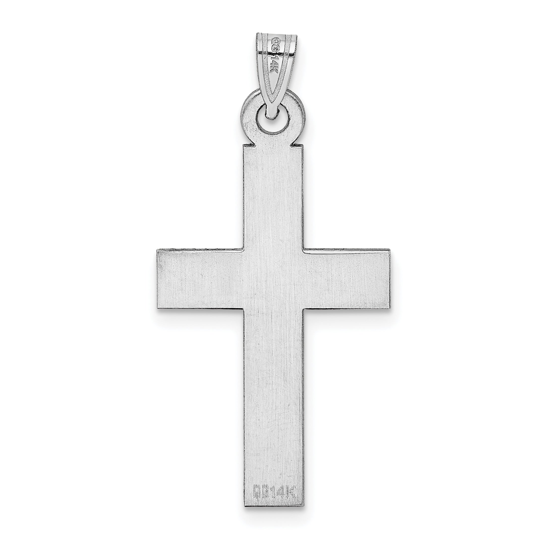 14K White Gold Cross Pendant