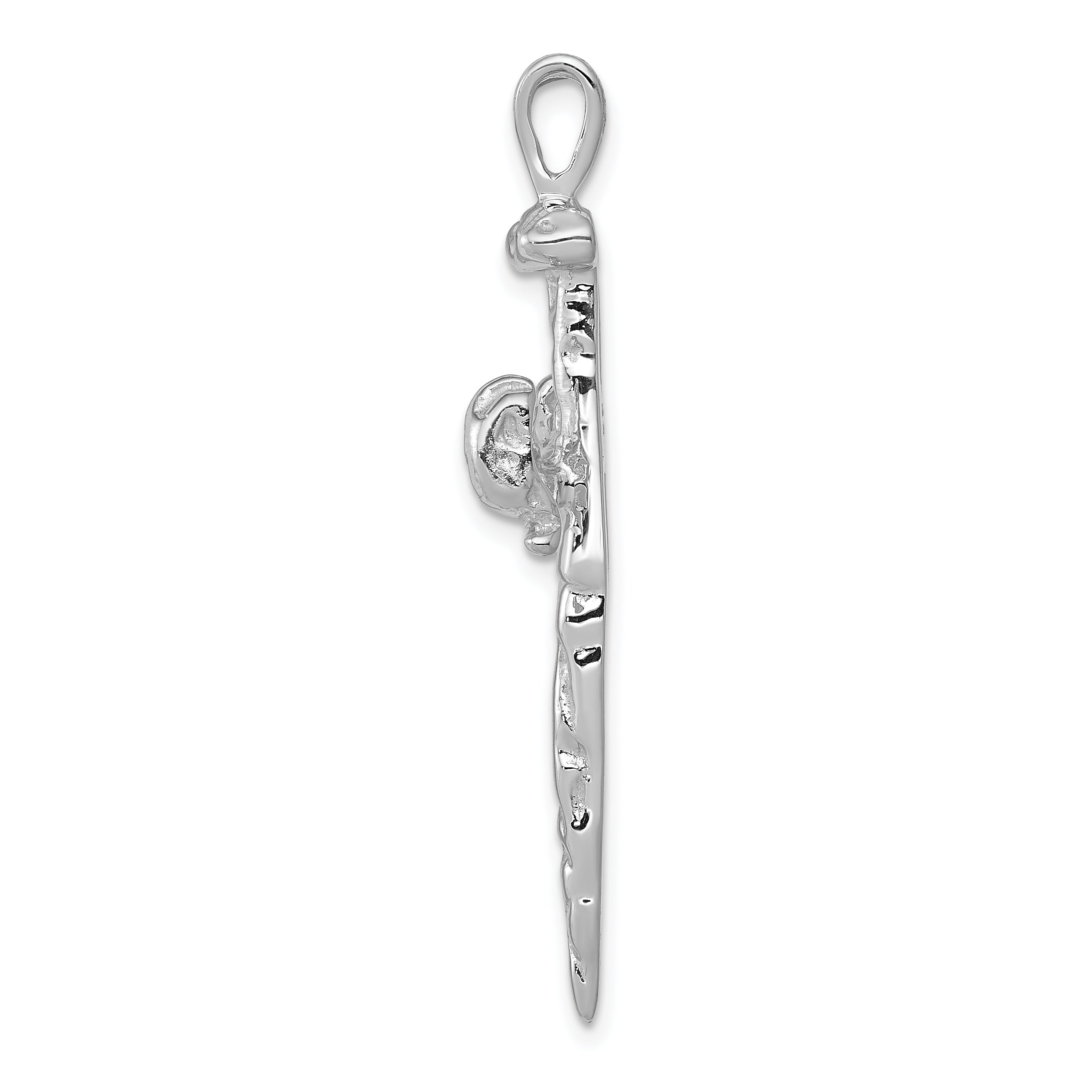 14K White Gold Nail Cross Charm Secondary image