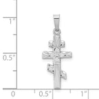 14K White Gold Eastern Orthodox Cross Charm